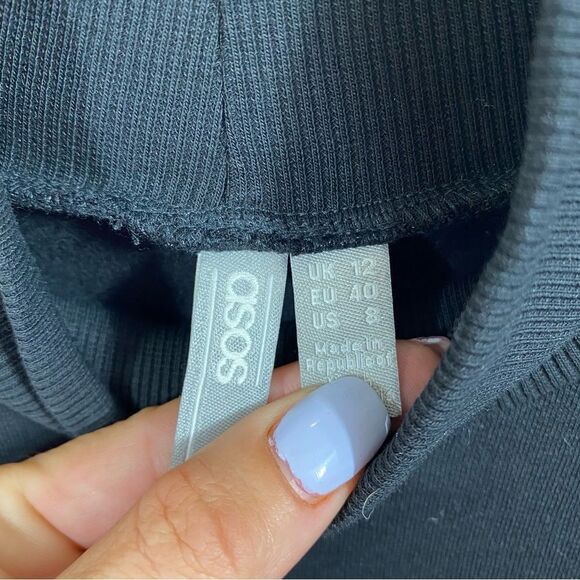 ASOS Drop Waist Mock Neck Pleated Skirt Dress Size 8 - Picture 7 of 9